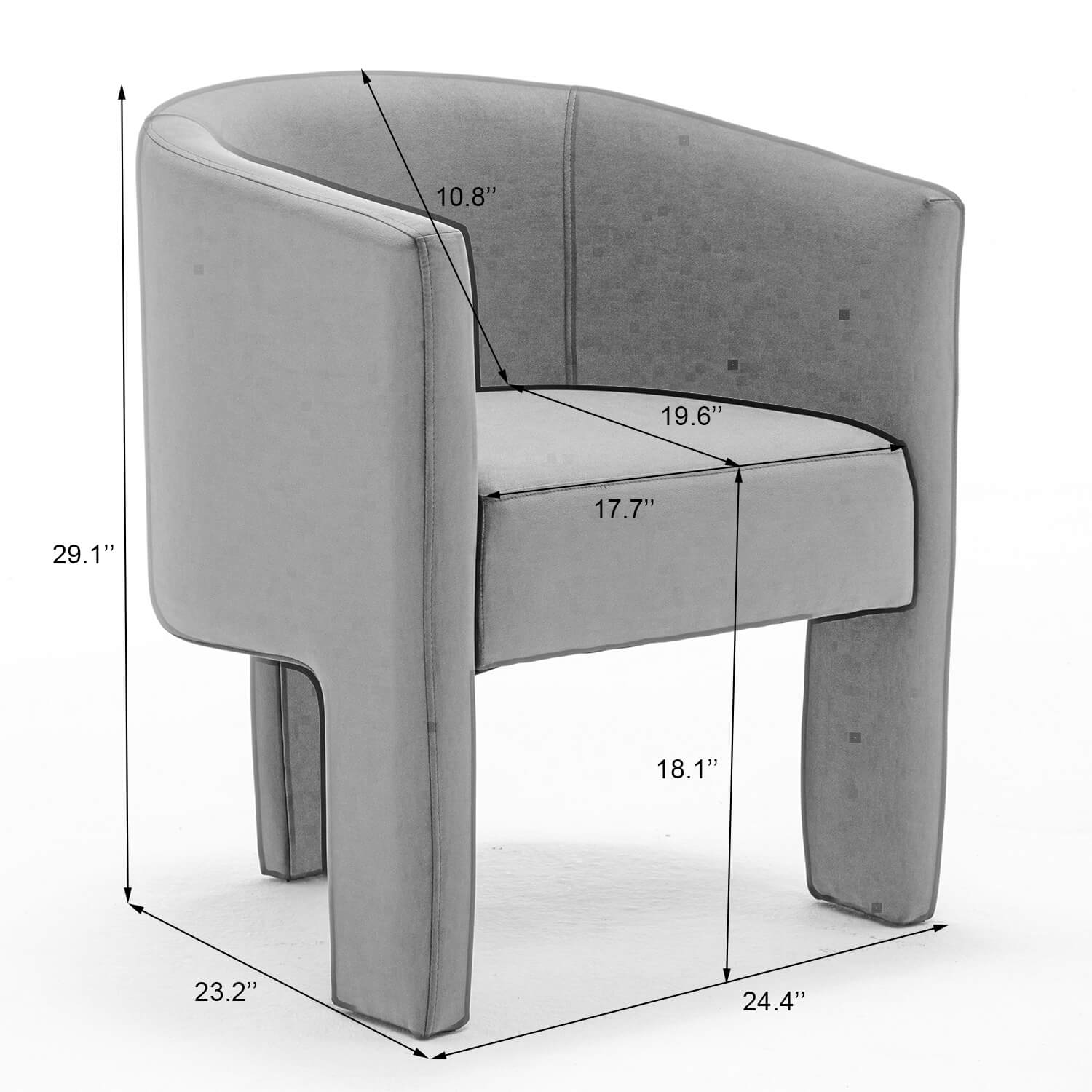 SEYNAR Modern Velvet Accent Chair, Upholstered Barrel Chair with Unique Solid Base for Living Room Soft Club Chair(Single/Set of 2/4/6)