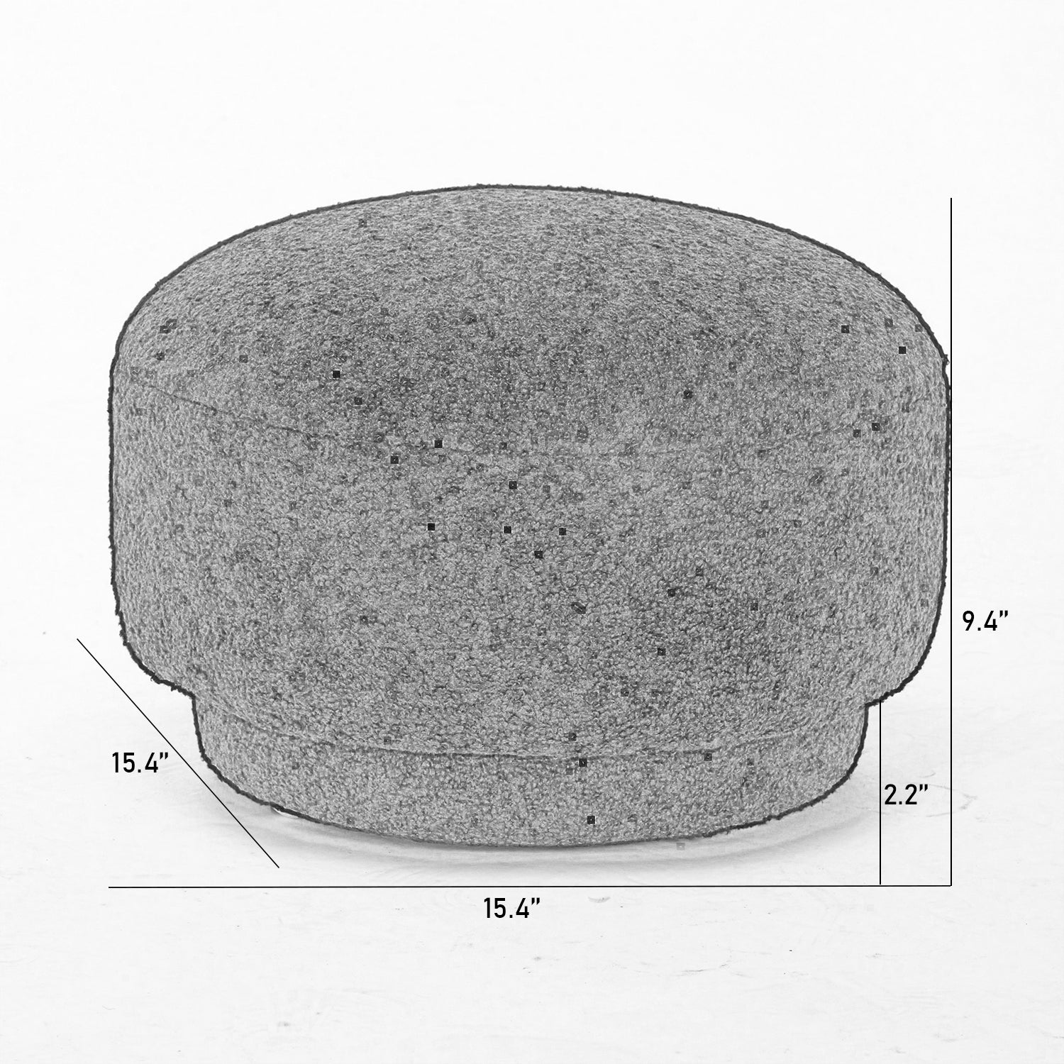 SEYNAR Modern Teddy Upholstered Mushroom Shape Ottoman