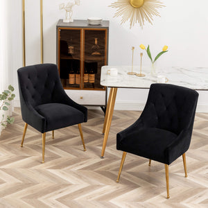 SEYNAR Modern Dining Chairs Set of 2/4/6, Upholstered Accent Chair Tufted Back Armless Chair with Back Pull