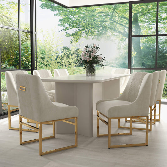 SEYNAR Contempoary Velvet Dining Chair with Metal Frame Legs, set of 2/4/6/8
