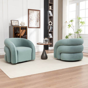 SEYNAR Modern Glam Velvet 360 Degree Swivel Accent Armchair with Tufted Back