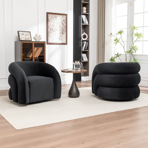 SEYNAR Modern Glam Velvet 360 Degree Swivel Accent Armchair with Tufted Back