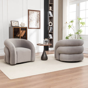 SEYNAR Modern Glam Velvet 360 Degree Swivel Accent Armchair with Tufted Back