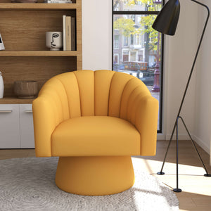 SEYNAR Modern Glam Velvet Upholstered Round Swivel Accent Arm Barrel Chair for Living Room(Single/Set of 2)