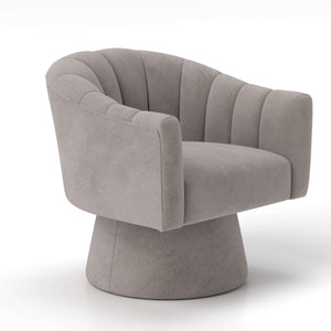 SEYNAR Modern Glam Velvet Upholstered Round Swivel Accent Arm Barrel Chair for Living Room(Single/Set of 2)