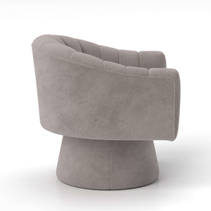 SEYNAR Modern Glam Velvet Upholstered Round Swivel Accent Arm Barrel Chair for Living Room(Single/Set of 2)