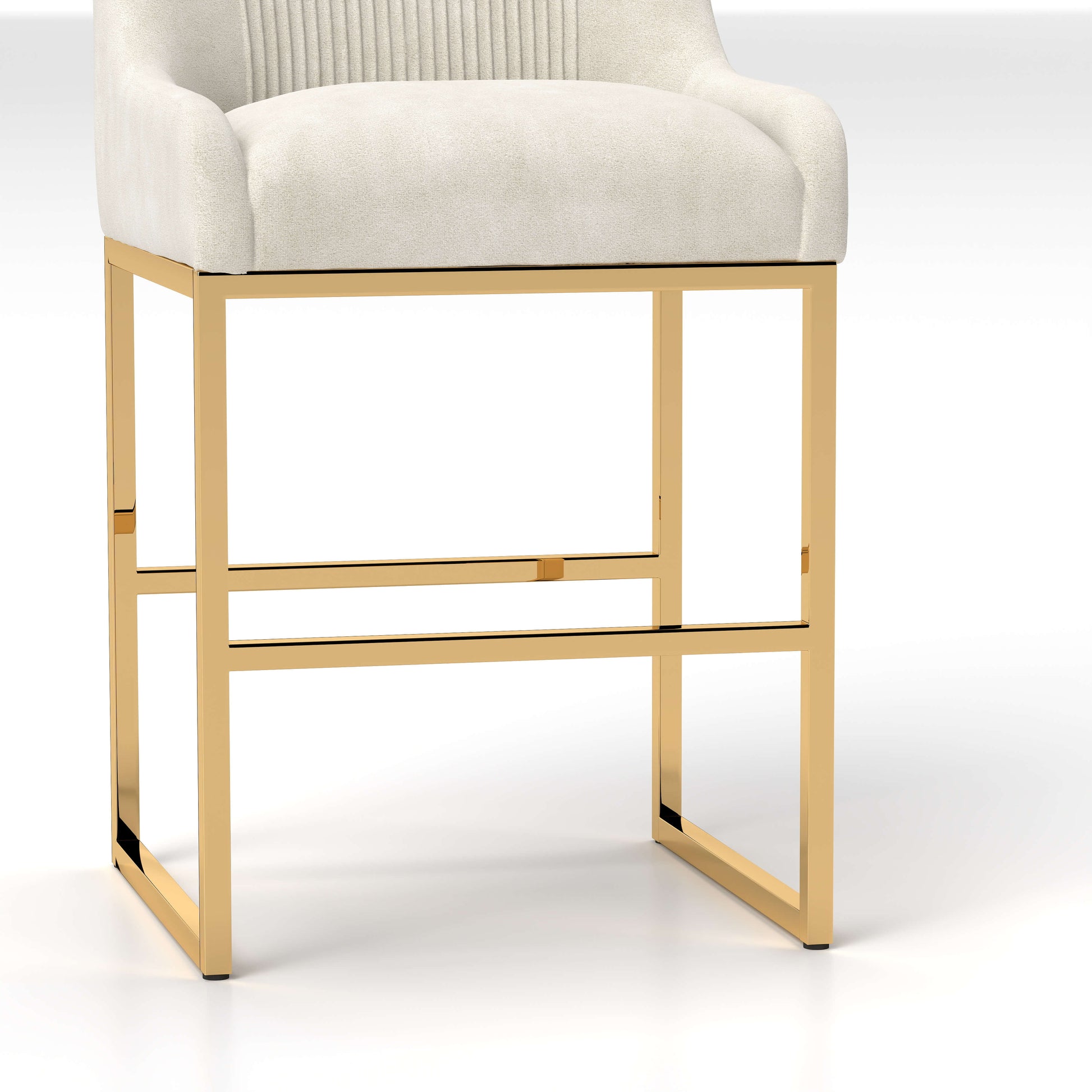 SEYNAR Modern Glam Velvet Golden Matel Frame Counter or High Bar Stools Set of 2/4