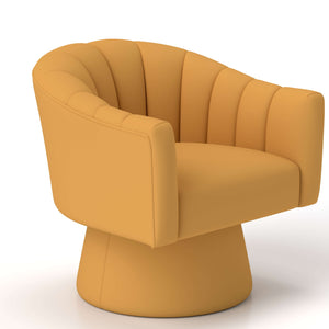 SEYNAR Modern Glam Velvet Upholstered Round Swivel Accent Arm Barrel Chair for Living Room(Single/Set of 2)
