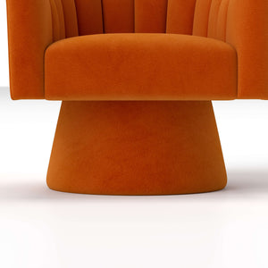 SEYNAR Modern Glam Velvet Upholstered Round Swivel Accent Arm Barrel Chair for Living Room(Single/Set of 2)