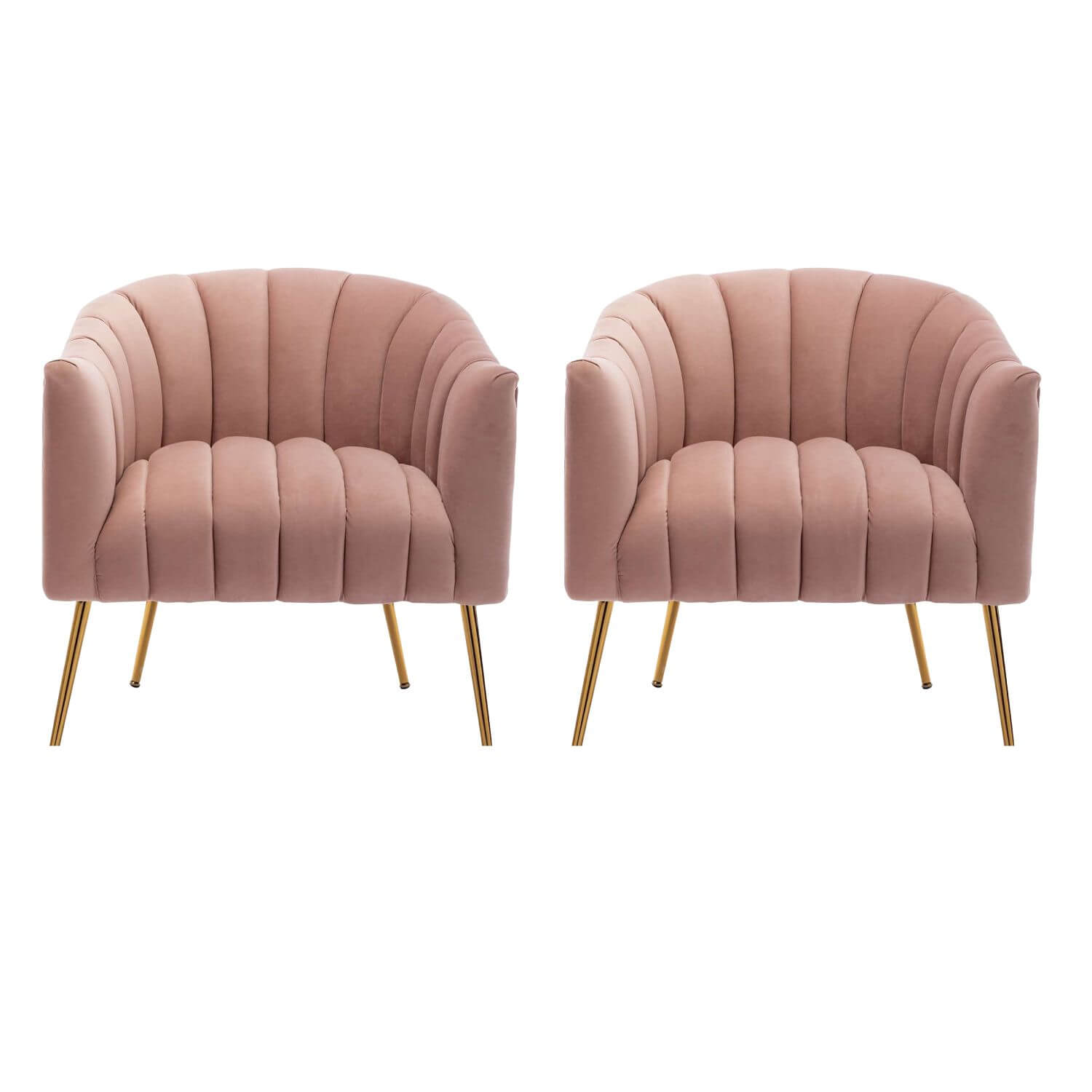 SEYNAR Modern Velvet Accent Chair,Round Upholstered Barrel Chair for Living Room