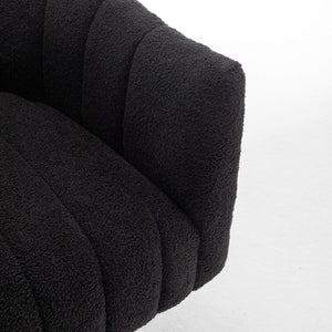 SEYNAR Modern Glam Teddy Fabric Upholstered Round Swivel Accent Barrel Chair(Single/Set of 2)