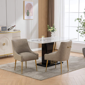 SEYNAR Modern Glam PU Leather Dining Chair or Vanity Chair Set of 2/4/6 with Rear Handle