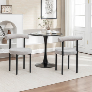 SEYNAR Modern Teddy Fabric Dining Chairs Set of 2/4/6, Minimalist Boucle Chairs