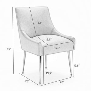 SEYNAR Modern Glam PU Leather Dining Chair or Vanity Chair Set of 2/4/6 with Rear Handle