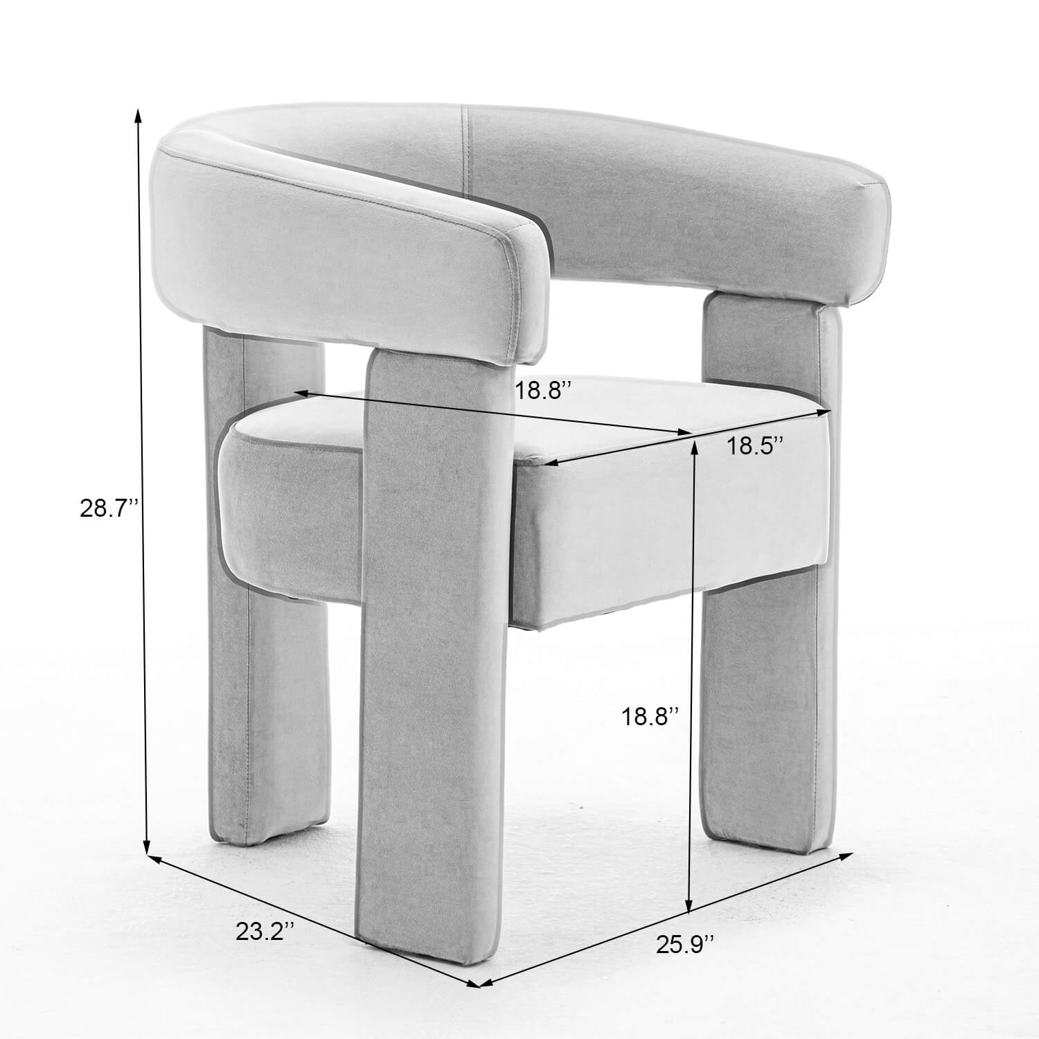 SEYNAR Modern Velvet Accent Chair, Upholstered Barrel Armchair with Curved Back and Thickened Padded Seat,Single chair or Set of 2/4/6