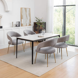 SEYNAR Mid Century Modern Velvet Upolstered Open-Back Dining Chair Set of 2/4/6
