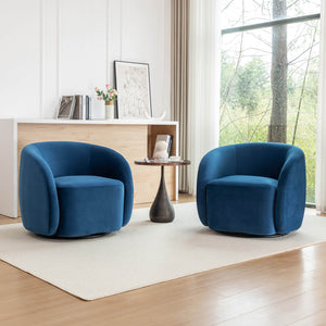 SEYNAR Modern Glam Velvet Upholstered 360 Degree Swivel Accent Armchair(Single/Set of 2)