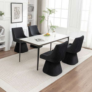 SEYNAR Modern Velvet 360 Degree Swivel Armless Dining chair(Single/Set of 2/4/6)
