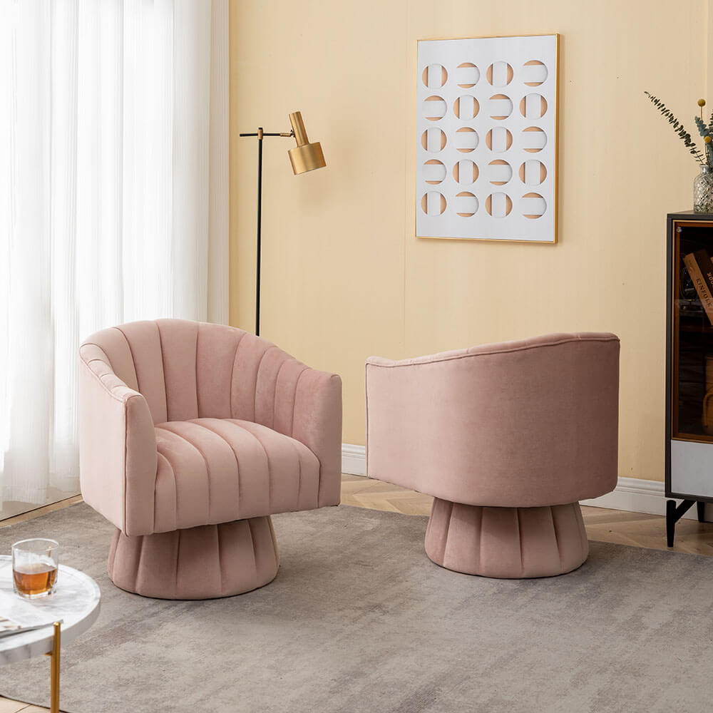 SEYNAR Accent Chair Mid Century 360 Degree Swivel Chair Set of 2/Single