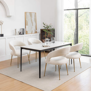 SEYNAR Mid Century Modern Velvet Upolstered Open-Back Dining Chair Set of 2/4/6