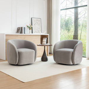 SEYNAR Modern Glam Velvet Upholstered 360 Degree Swivel Accent Armchair(Single/Set of 2)