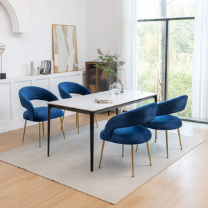 SEYNAR Mid Century Modern Velvet Upolstered Open-Back Dining Chair Set of 2/4/6