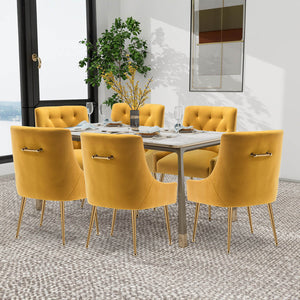SEYNAR Modern Dining Chairs Set of 2/4/6, Upholstered Accent Chair Tufted Back Armless Chair with Back Pull