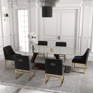 SEYNAR Contempoary Velvet Dining Chair with Metal Frame Legs, set of 2/4/6/8