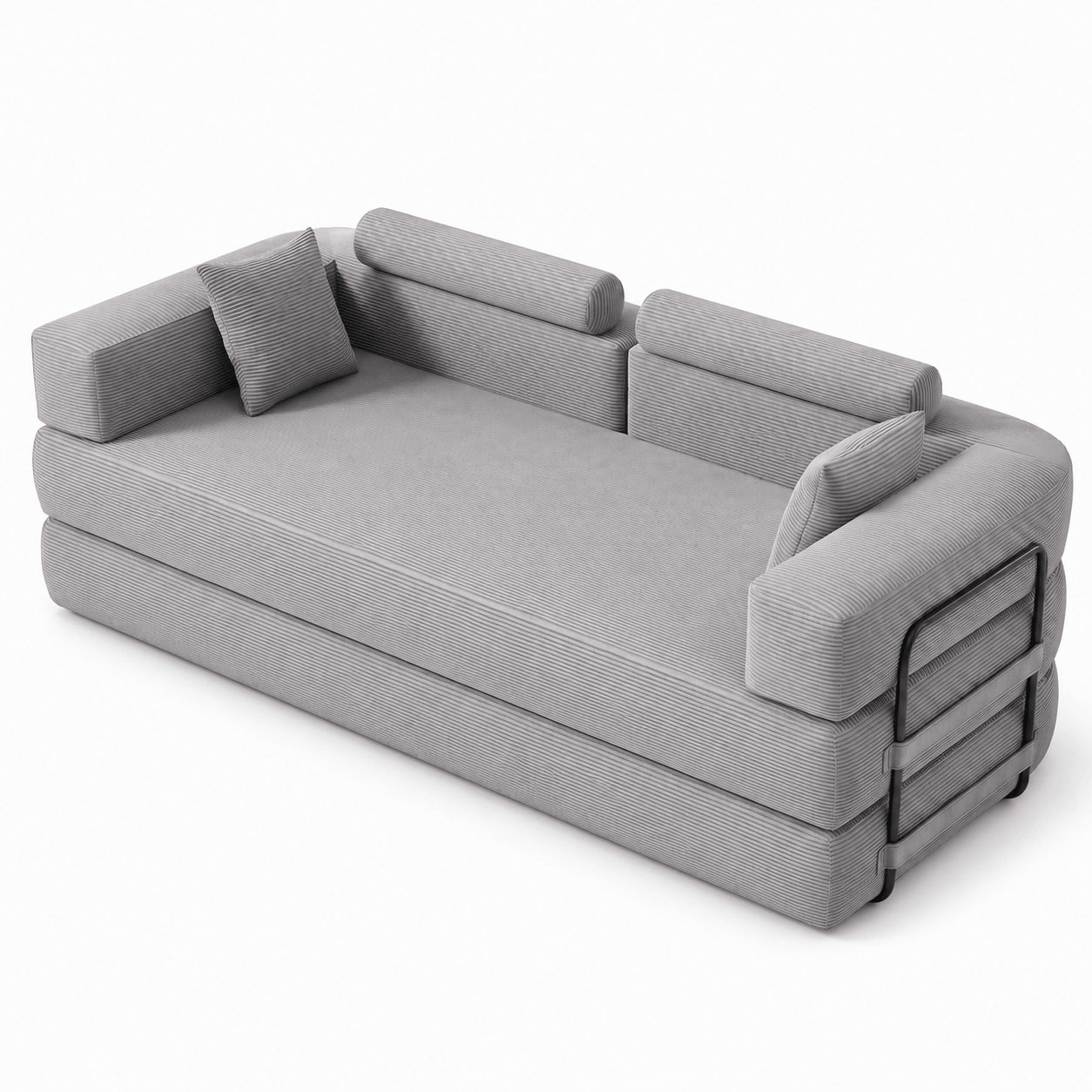 SEYNAR Corduroy Folding Sofa Bed, Memory Foam Compressed Sleeper Couch No Assembly