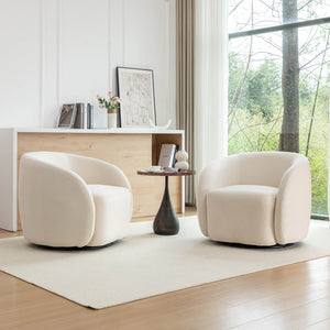 SEYNAR Modern Glam Velvet Upholstered 360 Degree Swivel Accent Armchair(Single/Set of 2)