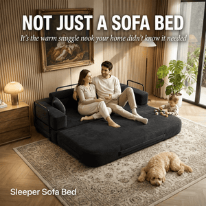 SEYNAR Corduroy Folding Sofa Bed, Memory Foam Compressed Sleeper Couch No Assembly