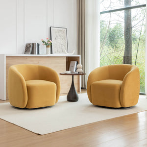 SEYNAR Modern Glam Velvet Upholstered 360 Degree Swivel Accent Armchair(Single/Set of 2)
