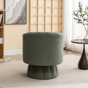 SEYNAR Modern Glam Teddy Fabric Upholstered Round Swivel Accent Barrel Chair(Single/Set of 2)