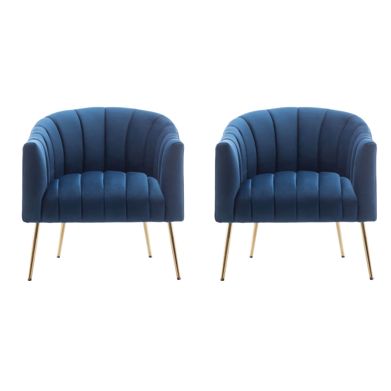 SEYNAR Modern Velvet Accent Chair,Round Upholstered Barrel Chair for Living Room
