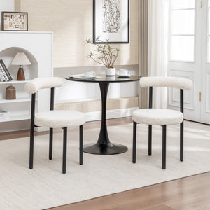 SEYNAR Modern Teddy Fabric Dining Chairs Set of 2/4/6, Minimalist Boucle Chairs