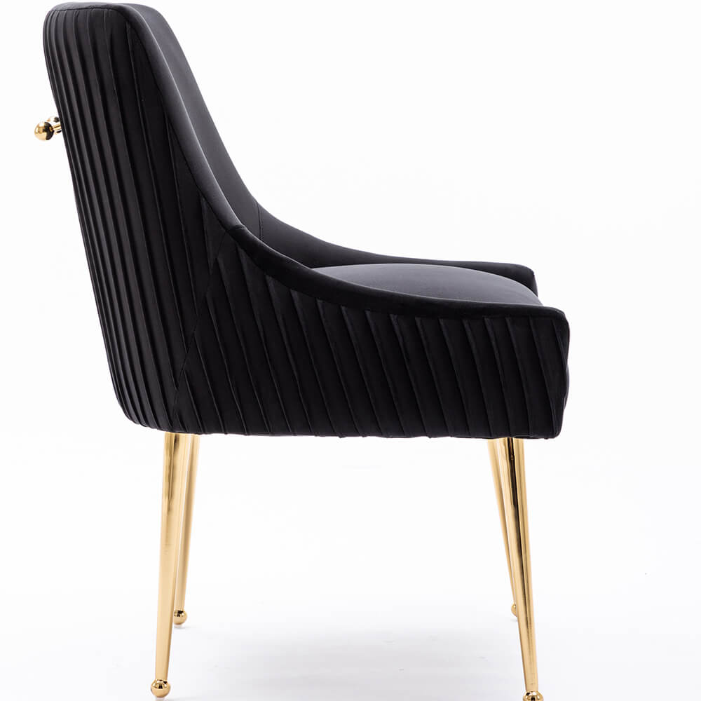 SEYNAR Modern Glam Boucle Pleated Velvet Dining Chair or Vanity Chair Set of 2/4/6