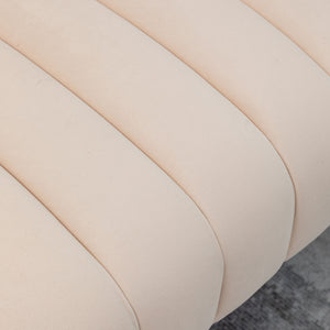 SEYNAR Modern Glam Comfy 50" Metal Legs Curved Sofa 2 Seaters Loveseat with Tufted Back