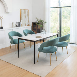 SEYNAR Mid Century Modern Velvet Upolstered Open-Back Dining Chair Set of 2/4/6