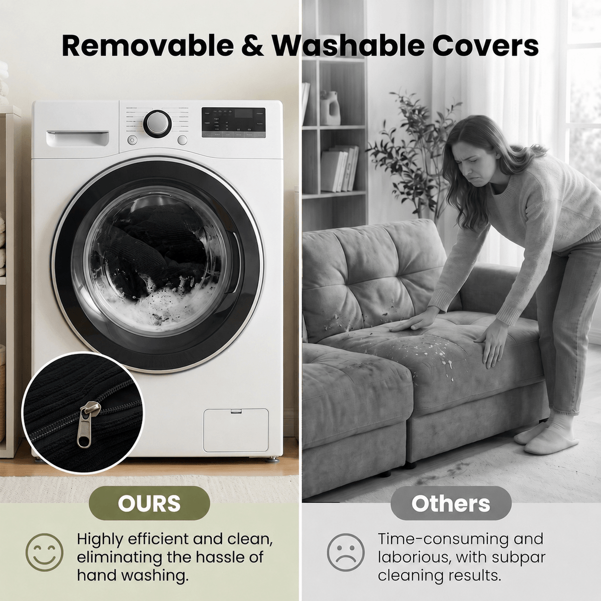 SEYNAR Corduroy Folding Sofa Bed, Memory Foam Compressed Sleeper Couch No Assembly