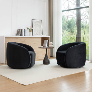 SEYNAR Modern Glam Velvet Upholstered 360 Degree Swivel Accent Armchair(Single/Set of 2)