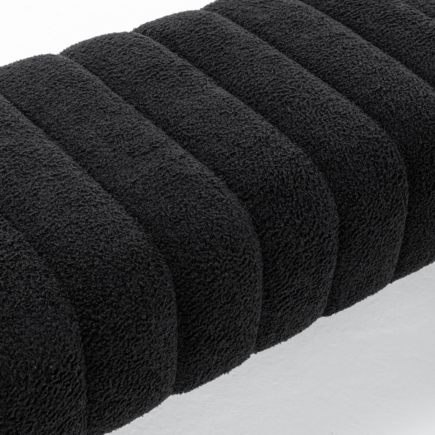 SEYNAR Modern Glam Teddy Velvet Fabric Rectangle Ottoman