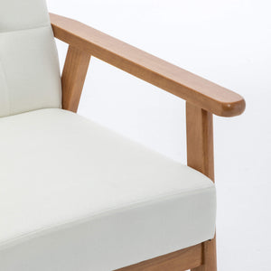 SEYNAR Mid-Century Linen Button-Tufted Accent Chair with Solid Wood Frame(Single/Set of 2)