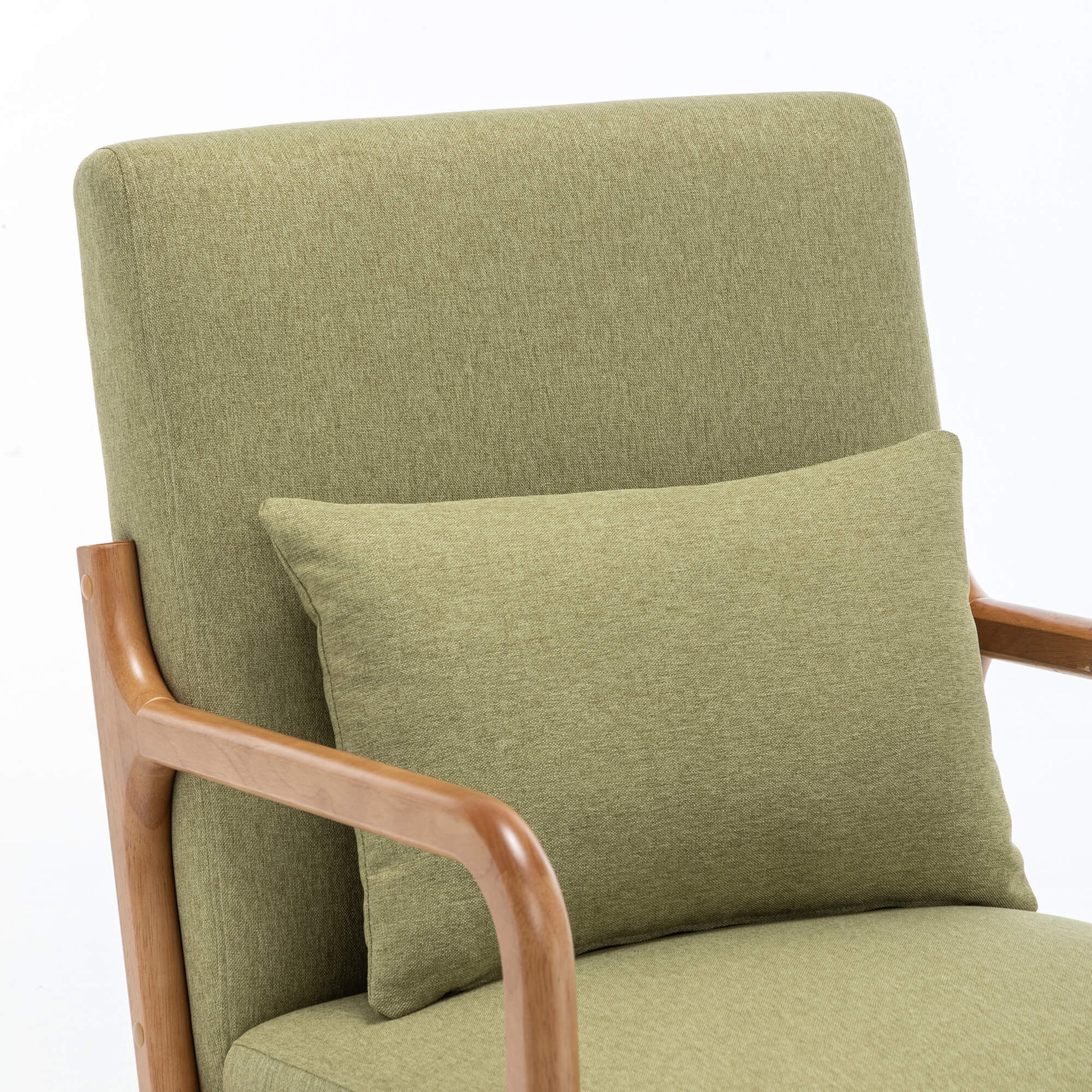 SEYNAR Mid-Century Modern Linen Accent Chair with Solid Wood Frame(Single/Set of 2)