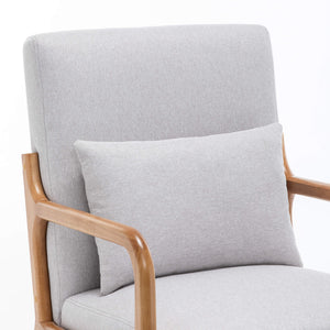 SEYNAR Mid-Century Modern Linen Accent Chair with Solid Wood Frame(Single/Set of 2)