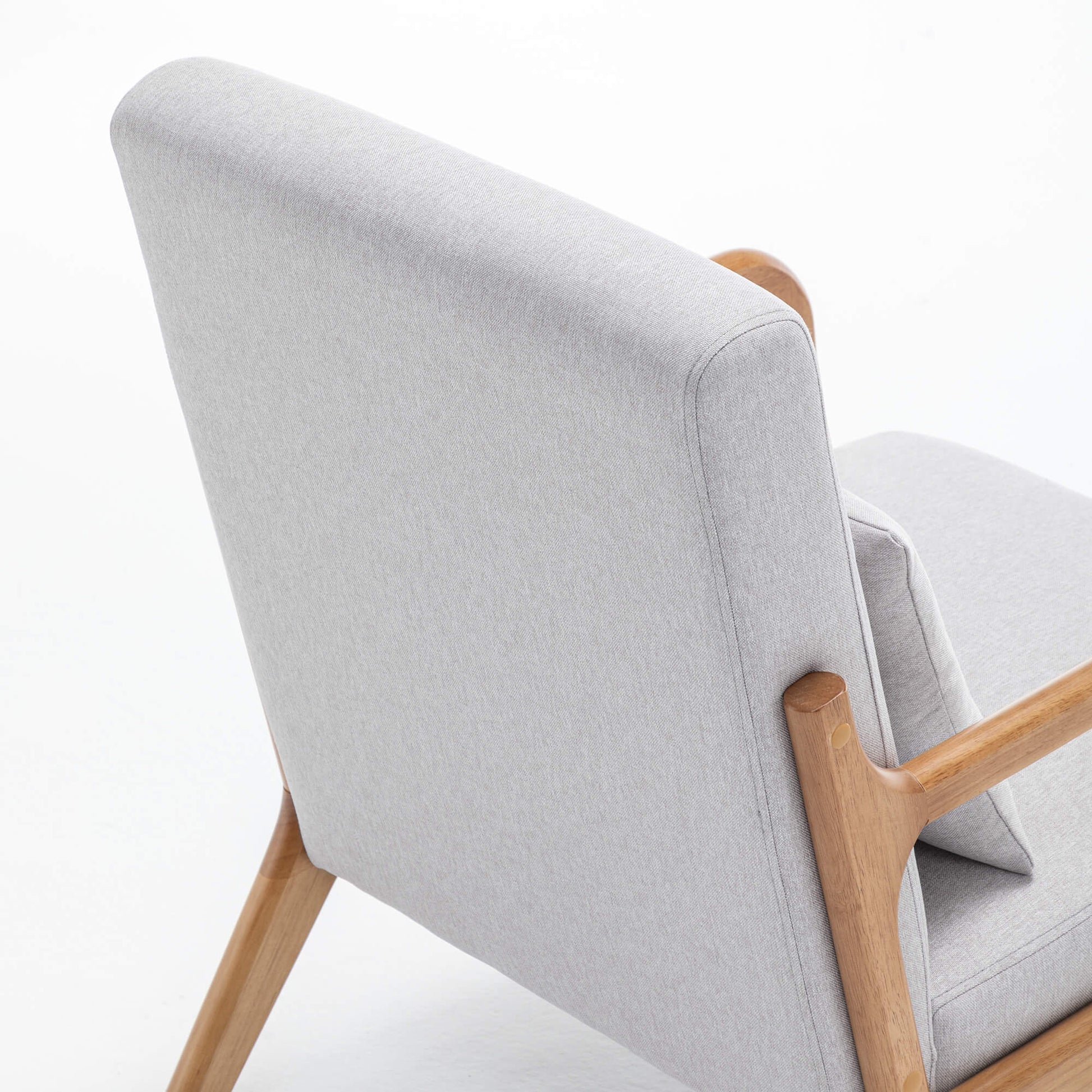 SEYNAR Mid-Century Modern Linen Accent Chair with Solid Wood Frame(Single/Set of 2)