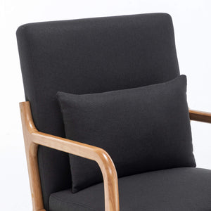 SEYNAR Mid-Century Modern Linen Accent Chair with Solid Wood Frame(Single/Set of 2)
