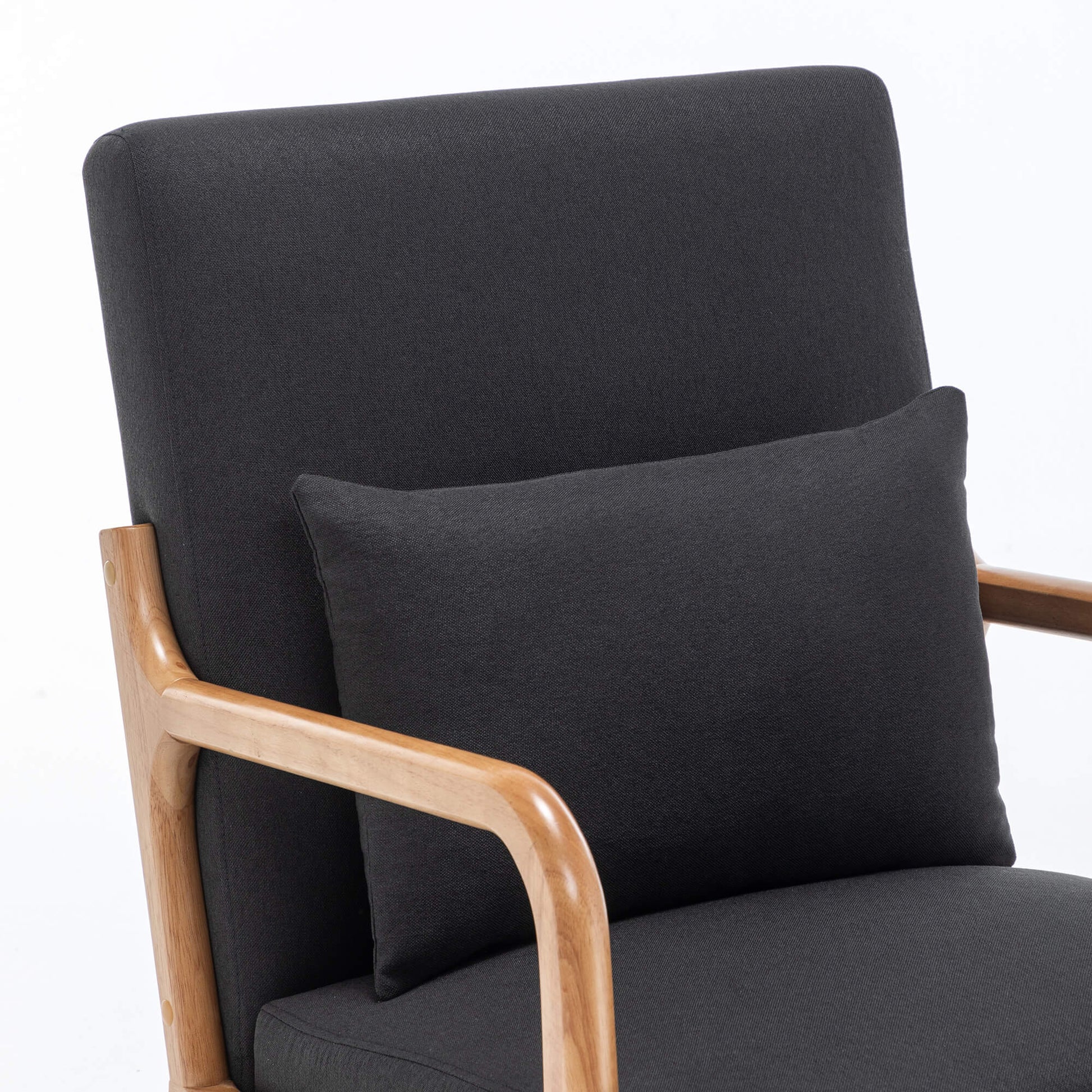 SEYNAR Mid-Century Modern Linen Accent Chair with Solid Wood Frame(Single/Set of 2)