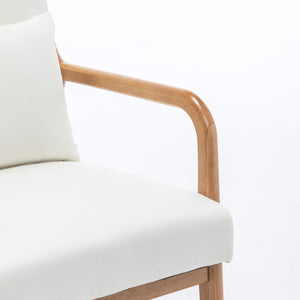 SEYNAR Mid-Century Modern Linen Accent Chair with Solid Wood Frame(Single/Set of 2)