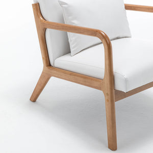 SEYNAR Mid-Century PU Leather Accent Chair with Lumbar Pillow(Single/Set of 2)