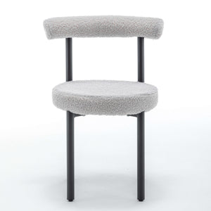 SEYNAR Modern Teddy Fabric Dining Chairs Set of 2/4/6, Minimalist Boucle Chairs